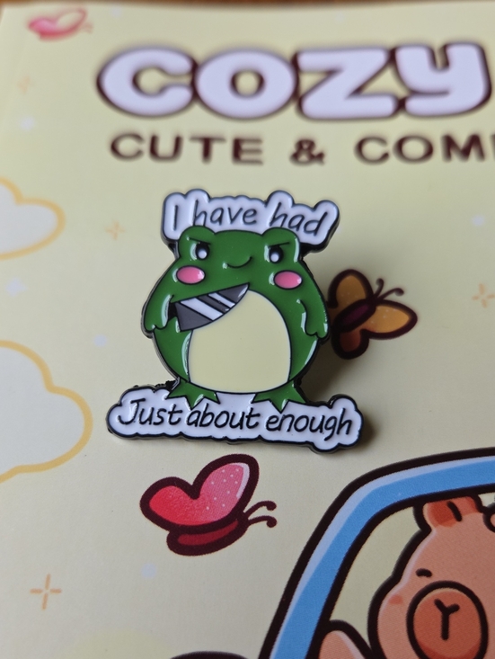 Other - Cozy Green Frog Enamel Pin – I Have Had Just About Enough